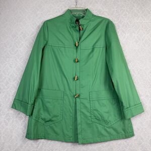 Vtg 70s Fleet Street Rain Shine Coat Womens Large? Green Jacket Mod Retro Spring
